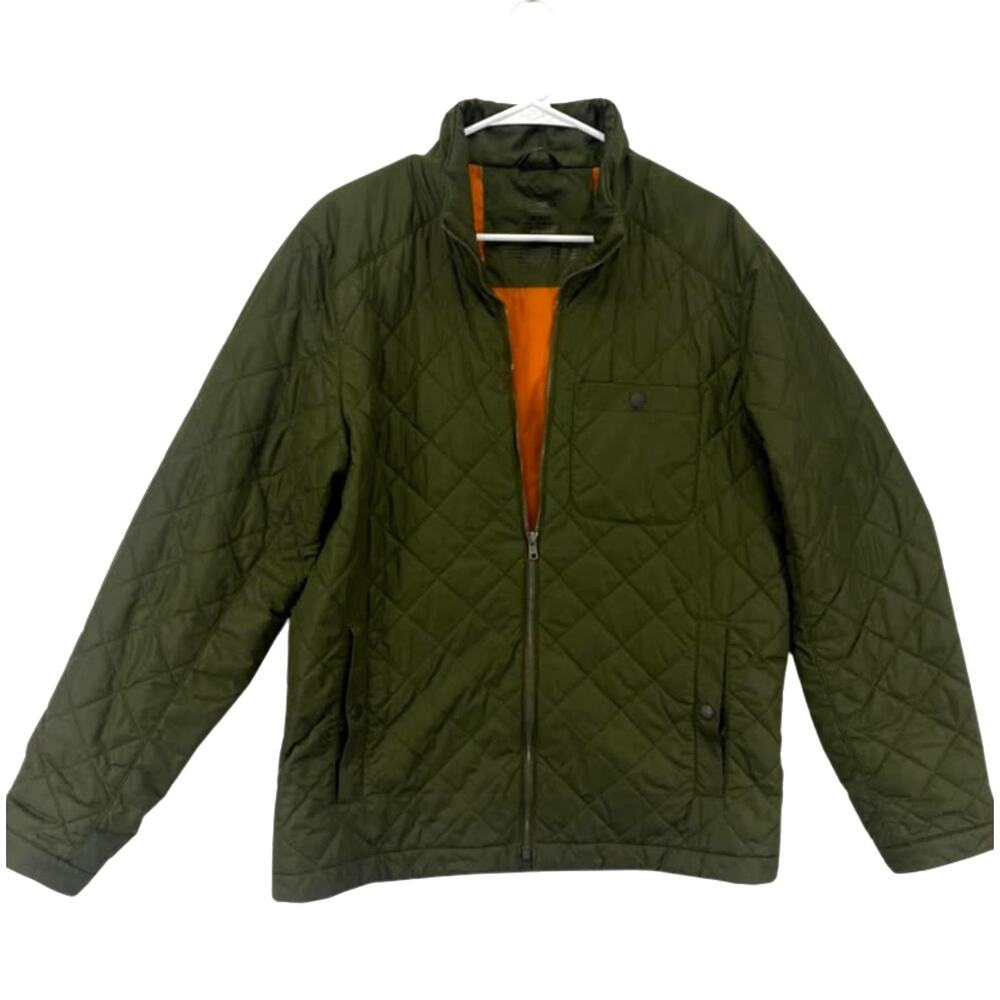 L.L. Bean Men's Green Bean's Diamond-Quilted Jacket Full-Zip Sz M